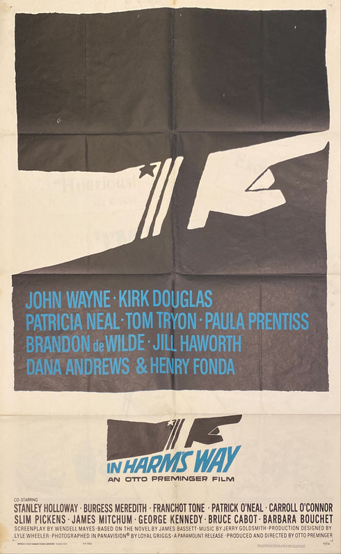 In Harm's Way 1965 one sheet poster folded